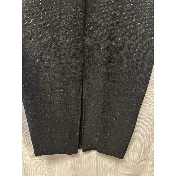 Vintage Teddi Evening Black Sparkle Dress Sleeveless Peplum Cocktail 48.5 " 8 Pe - Picture 11 of 13